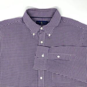 Ralph Lauren Purple Check Men's Long‎ Sleeve Shirt Size XL